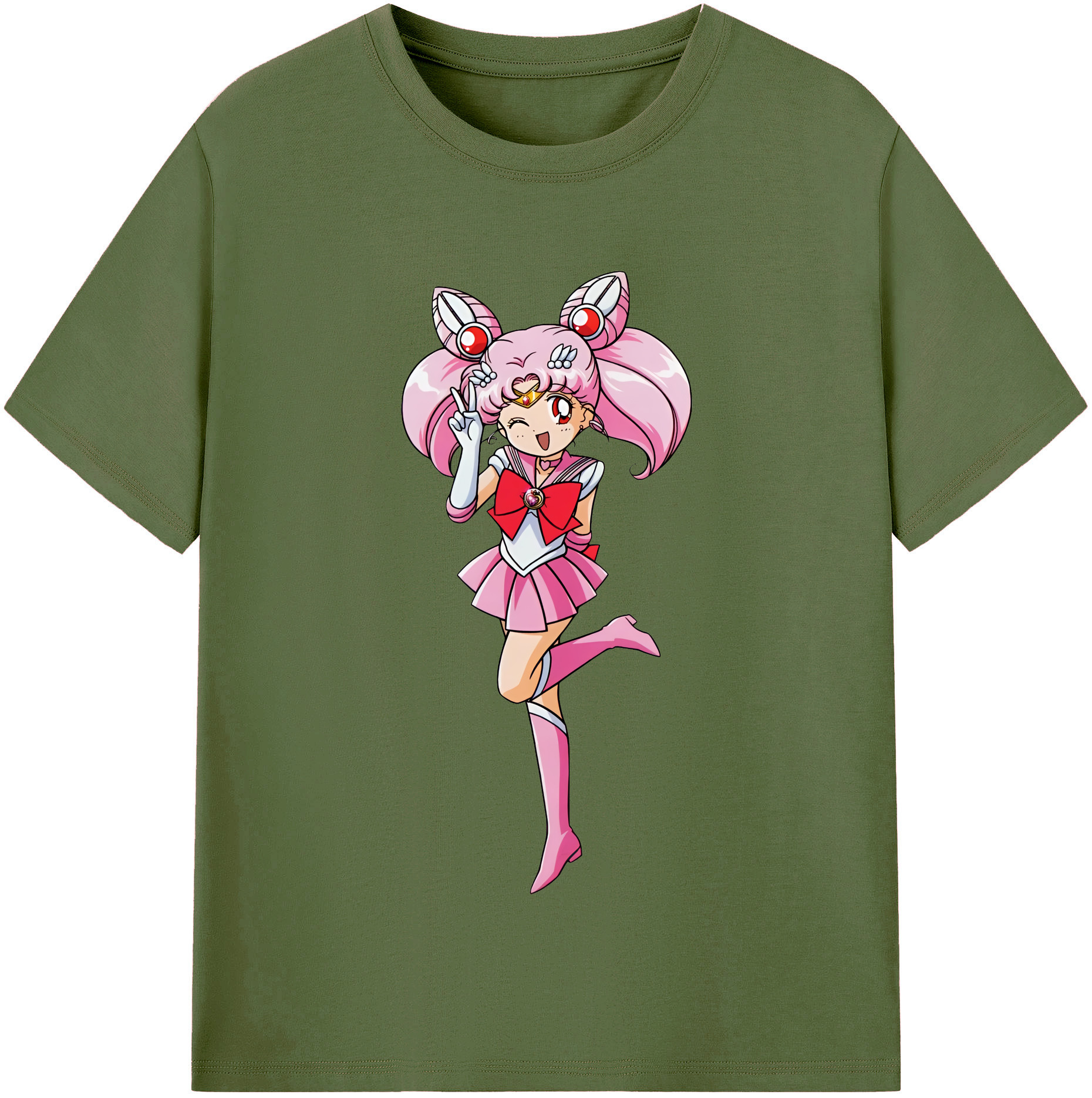 （画像用） 美少女戦士セーラームーン ちびうさ Sailor Moon Chibiusa Tsukino Usagi Small Lady Serenity 綿100％半袖Tシャツ（フロントプリント）